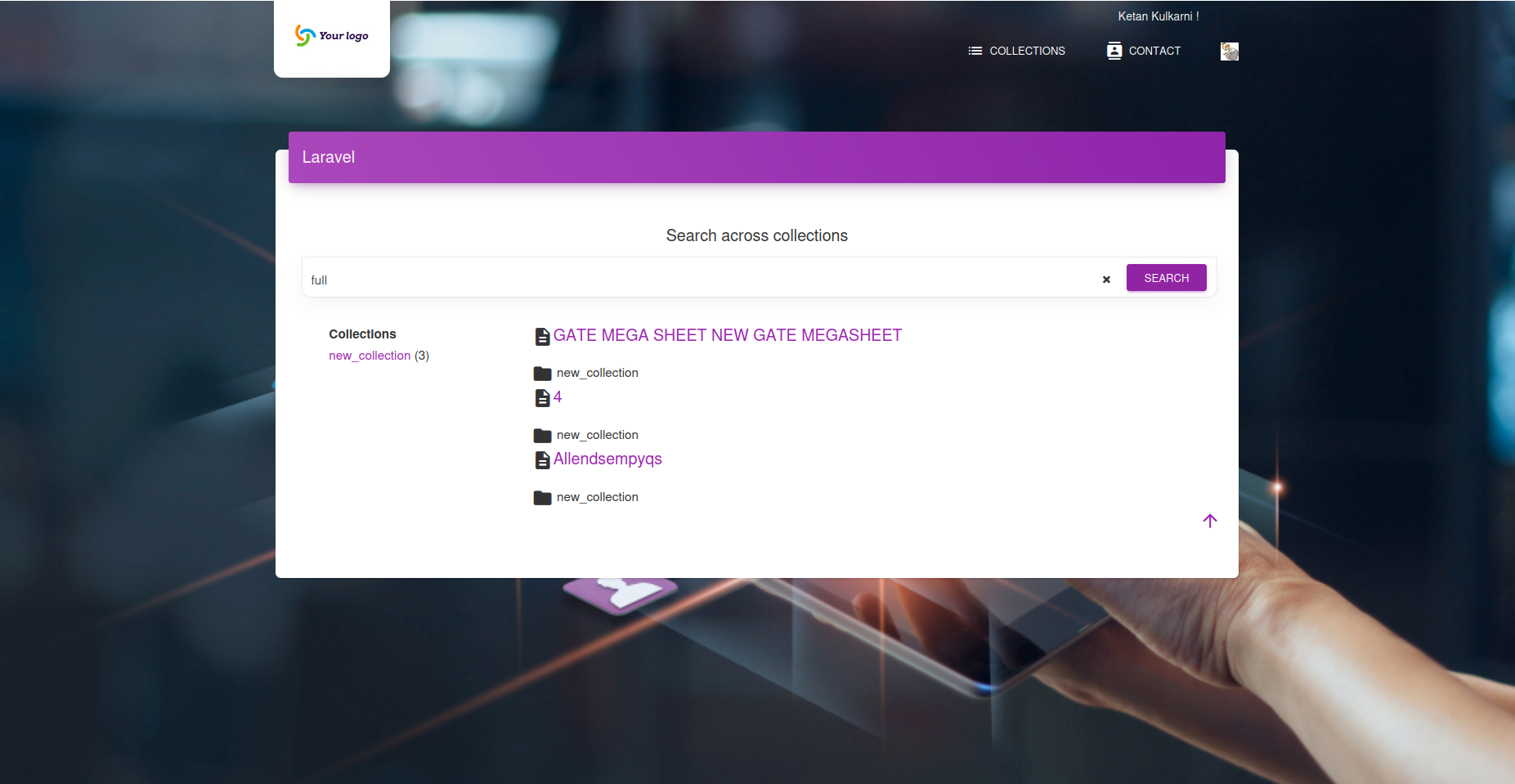 Full-Text Search Screenshot